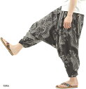 OKI オキ サルエルパンツ アラジンパンツ タイパンツ メンズ レディース ユニセックス(和柄A, Free Size)