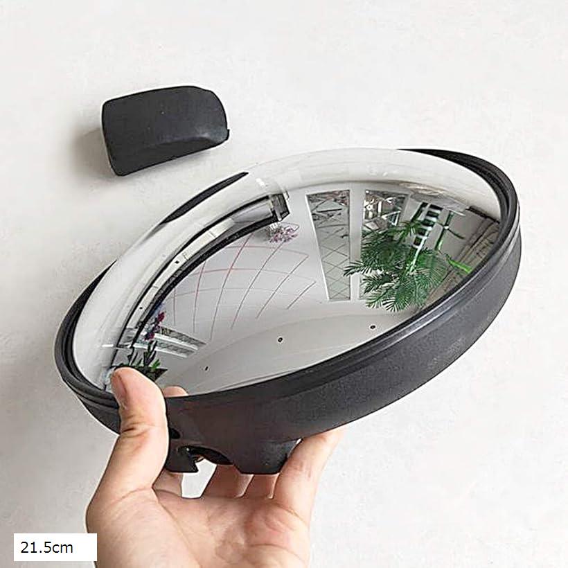 トラック アンダーミラー 丸型 大型トラック サイドアンダーミラー トヨタ 日野 三菱 いすゞマツダ トラック用品(黒, 21.5cm)