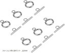 20セット トグルクラスプ リング 16mm 304ステンレススチール 留め金具 O字型 T字型 マンテルリング リングクラスプ ステンレス色(ステンレス色-20セット, 16mm)