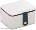 ジュエリーボックス アクセサリー コスメ メイク ケース ポーチ 小物入れ 宝石箱 収納箱 ミラー 鏡付き 宝箱 AT8 A533(ホワイト・ブルー)