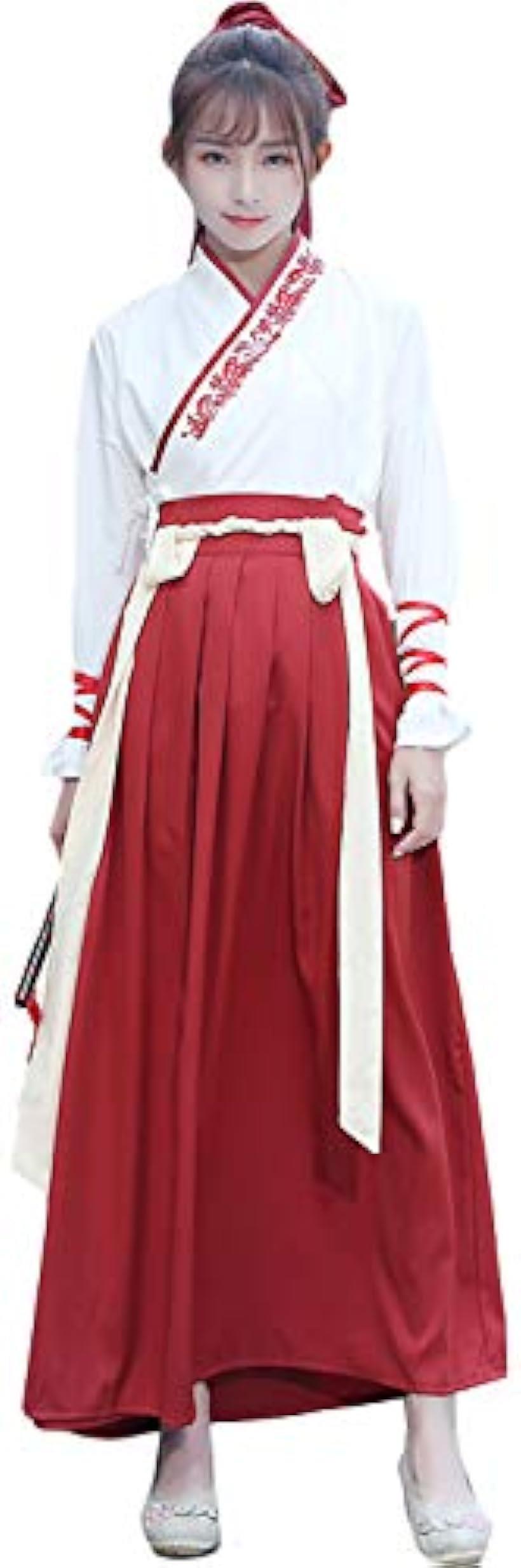 和服 コスプレ ハロウィン レディース 巫女 衣装 巫女服 着物 コスチューム XLサイズ( レッド, XL)