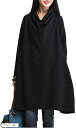 ドレープ aライン チュニックワンピ ワッフル カットソー レディース ワンピース 長袖 黒色(ブラック, 04.2XL)