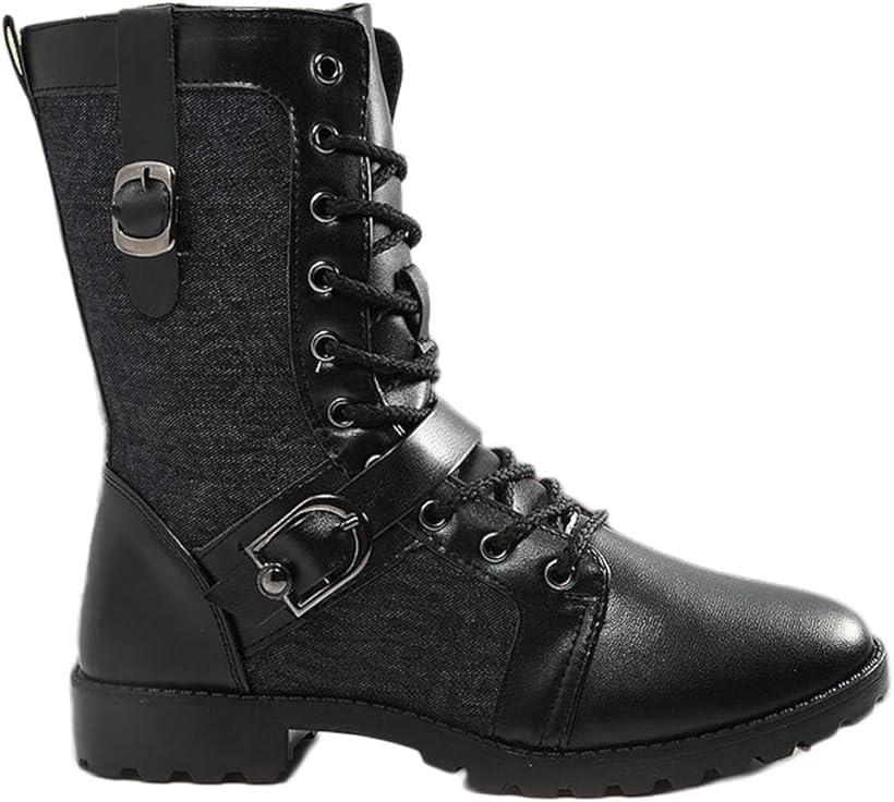カジュアル ワーク エンジニア ライダース ハイカット 編み上げ バイク ウエスタン メンズ ブーツ ブラック 44(ブラック 44, 27.0cm)