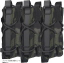 マガジンポーチ マグポーチ TACOスタイル ハンドガン シングルカラム~デザートイーグル、MP7など対応 MOLLE ベルト 両方対応 サバゲー CORDURA 実物ナイロン仕様(ブラック迷彩3個セット)