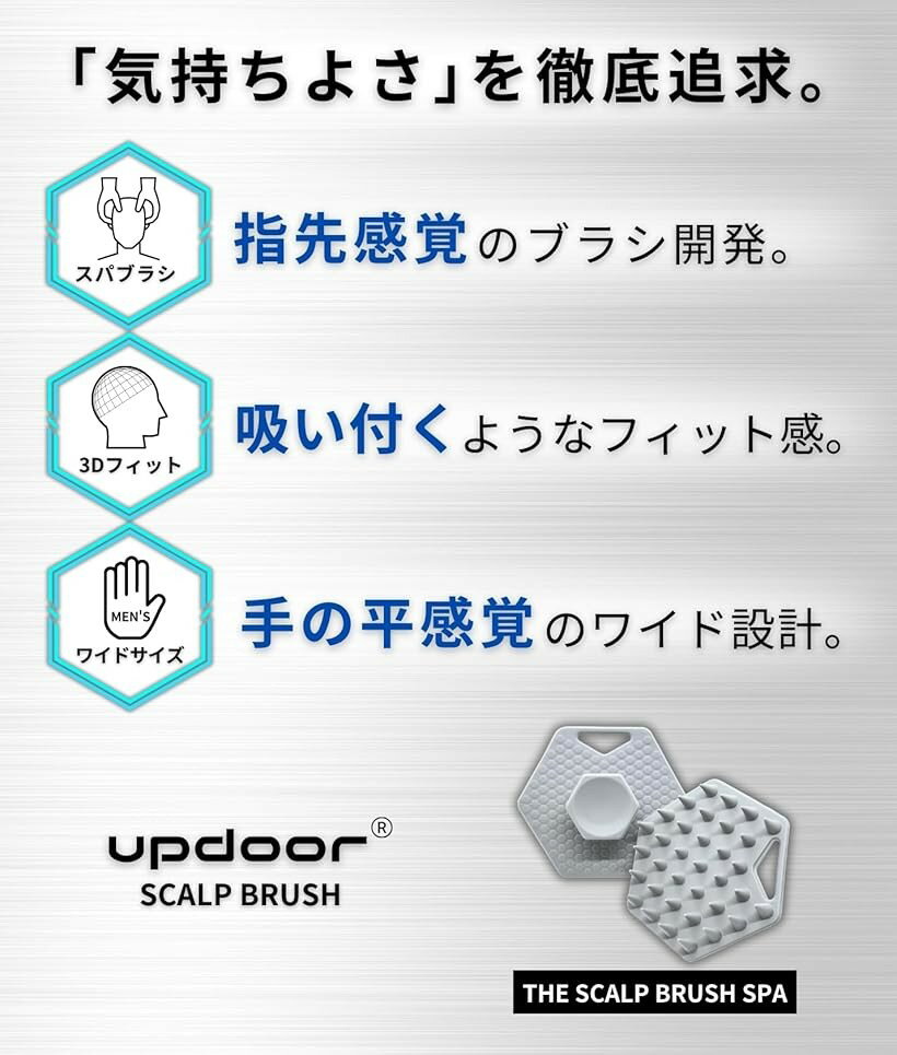 男の頭皮改革 頭皮ブラシ スカルプブラシ メンズ シャンプーブラシ 気持ちよさ特化型 ヘッド 洗髪 1個 (グレー, 男性用) 3