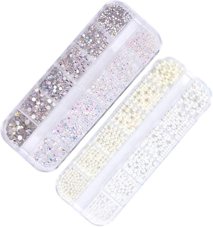 ネイル ストーン ネイルパーツ ラメ ホロ 結晶 ケース ホログラム グリッター 大容量 シルバー系xパール系 (シルバー系xパール系)