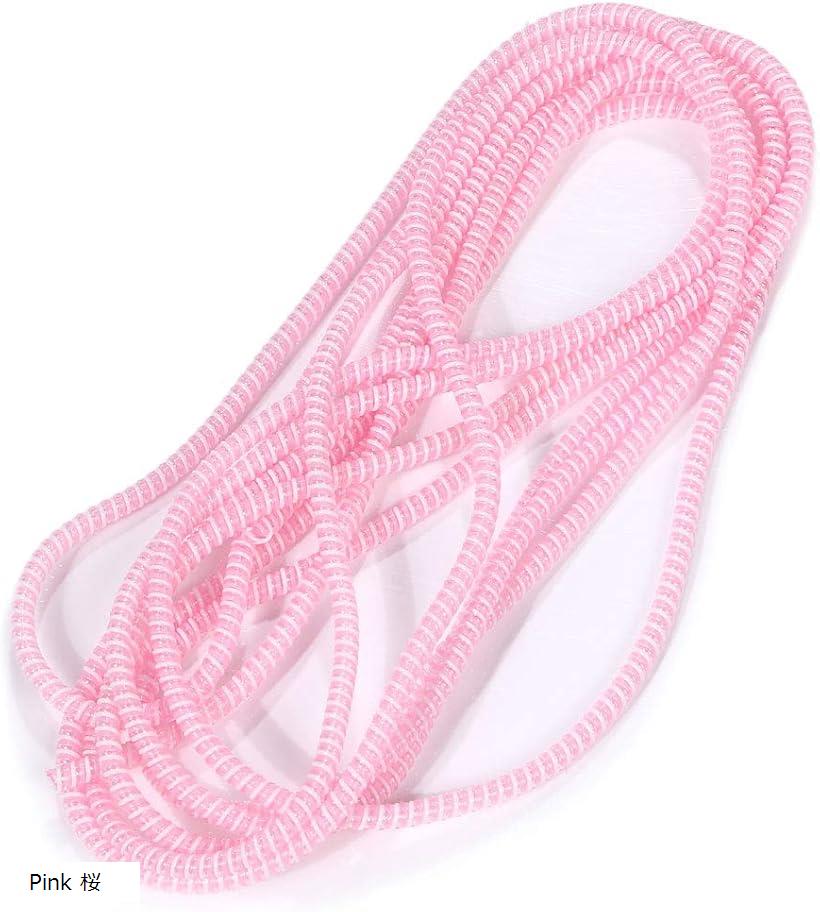 ビンテージ クラッチ ブレーキ スロットル ケーブル ワイヤー 配線 ホース カバー スパイラル チューブ ラップ プロテクター Pink 桜(Pink 桜, 280CM)