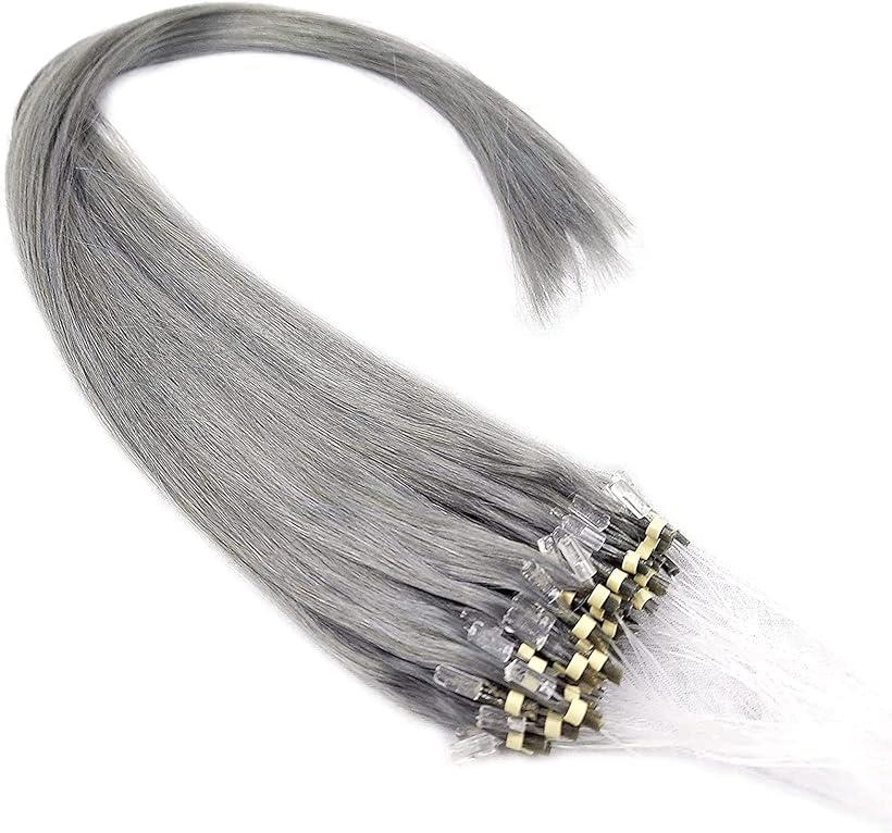 l ring loop hair `bvGNXe ~[GNXe J[ EBbO GNXeV 50{ grey( grey-silver, 16inch)