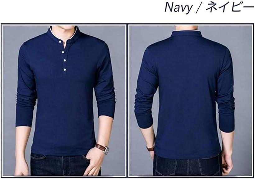 キャプテン・ケイ カジュアルシャツ スタンドカラー 長袖 メンズ(ネイビー, M)