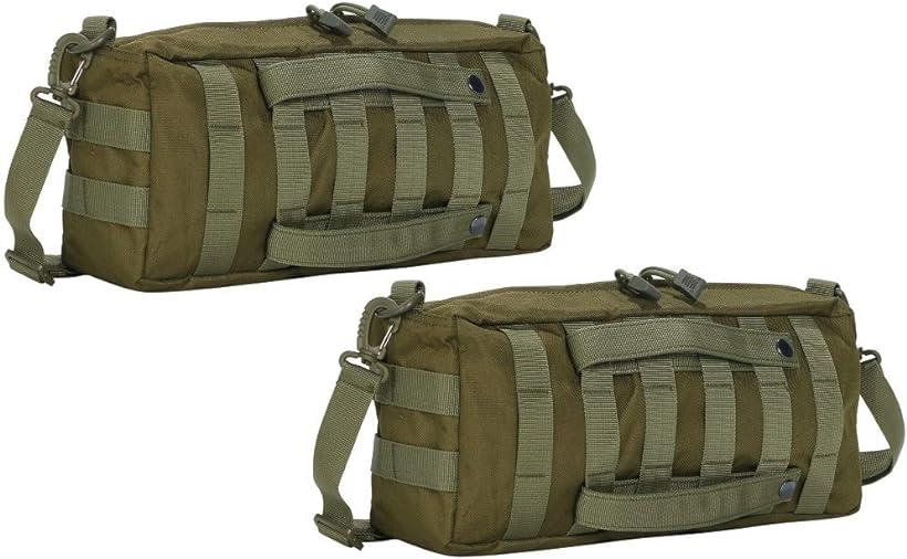 楽天ホリックサバゲー バッグ 2個 セット MOLLE モール システム サイド ポーチ 小物入れ カジュアル（ グリーン）