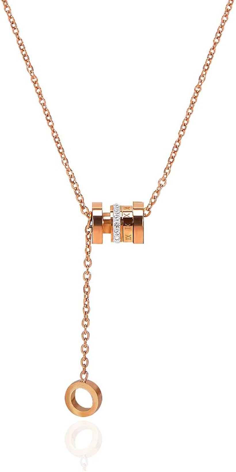 Orange - C HLOEOS ネックレス レディース 人気 シンプル ステンレス 大人 可愛い 女性 k18金 ゴールド ジュエリー 結婚式 誕生日 BOX付き ピンクゴールド (ピンクゴールド C)