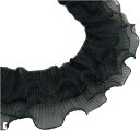 morytrade レース 生地 チュール 手芸 リボン レースリボン フリル 幅13cm 2ヤード(黒)