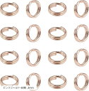 約60個 5x1mm 304ステンレス製スプリットリング 丸リング ピンク ローズゴールド キーホルダー 二重リング 平キーリング 手作り アクセサリーパーツ(ピンクゴールド-60個, 5mm)