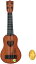 おもちゃ ウクレレ 子供用 ミニギター 撮影小物 エッグシェイカー 4弦 44cm( ブラウン, 44cm)