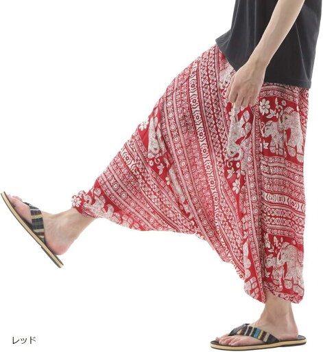 OKI オキ サルエルパンツ アラジンパンツ タイパンツ メンズ ユニセックス PS-SR1524(レッド, Free Size) OKI オキ サルエルパンツ アラジンパンツ タイパンツ メンズ ユニセックス PS-SR1524(レッド, Free Size)