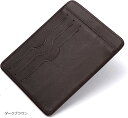 カードケース メンズ 薄型 カード入れ クリスマス クレジットカードケース 本革 3(ダークブラウン)