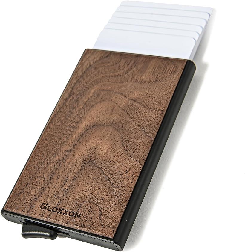 楽天ホリッククレジットカードケース スキミング防止 スライド式 ステップ型 木目 磁気防止 自然木材 軽量 メンズ レディース（ ウォルナット）