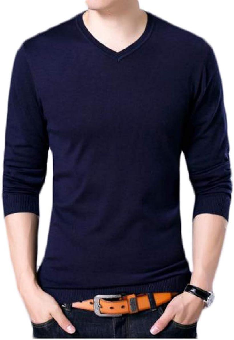 サンクシャ ニット セーター Vネック ウール 長袖 無地 シンプル カジュアル デザイン 秋 メンズ アメ..