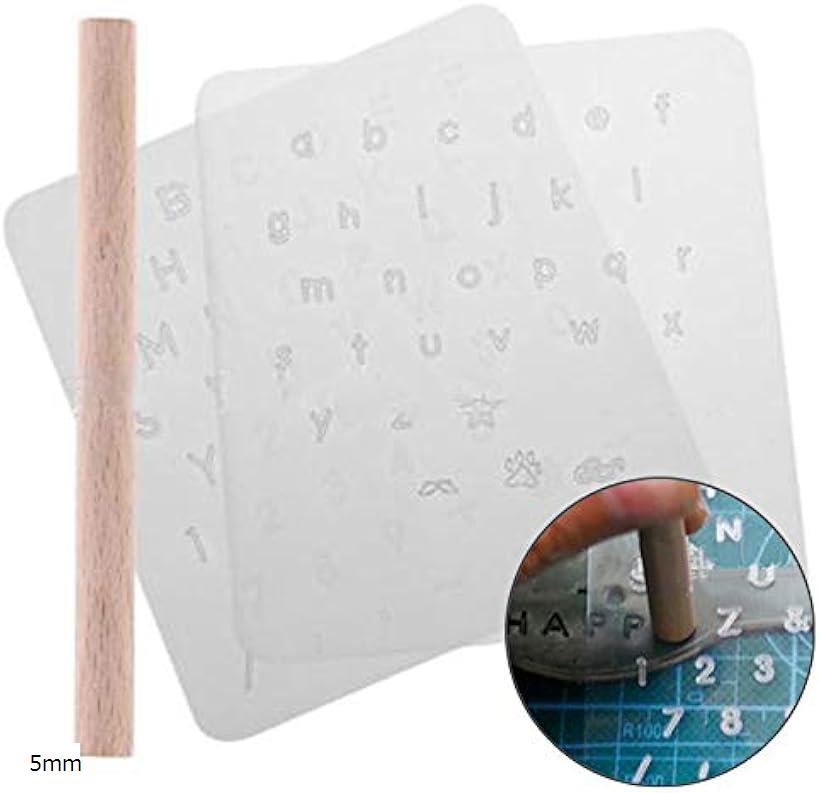 レザークラフト 刻印 シート セット 打ち具 アルファベット 絵文字 5mm (5mm)