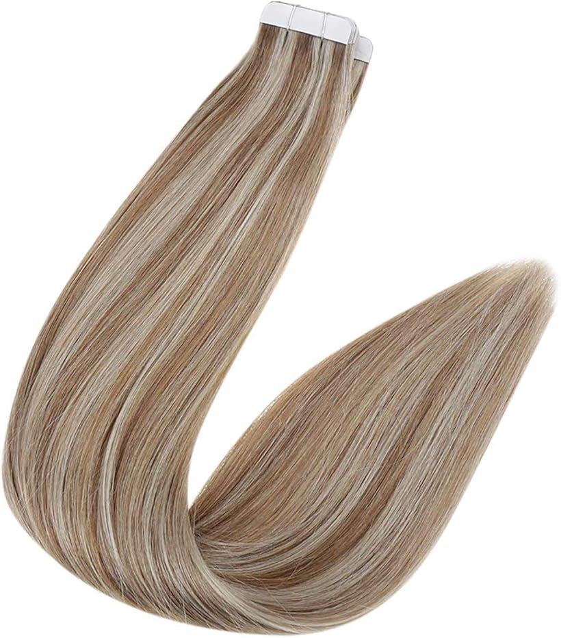 人毛 シールエクステ TAPE hair レミーエクステ カラー ウィッグ エクステンション 10本(P8-613#, 16inch)