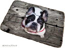玄関 マット フレンチ ブルドッグ 見上げる わんこ ワンちゃん 犬 3D風 リビング ホワイトxブラック(ホワイトxブラック, 長さ:約60cmx幅:約40c...