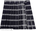 大きいサイズ チェック柄 プリーツ スカート(ネイビー大チェック, 2XL)