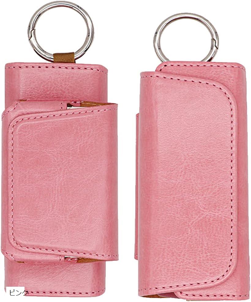 ケースコンパチブル アイコス イルマi 対応 compatible with IQOS-ILUMA-PRIME/compatible ILUMA/i 対応PUレザー 収納ケース マグネット開閉 簡単取り出し 耐衝撃 指紋防止 (ピンク)