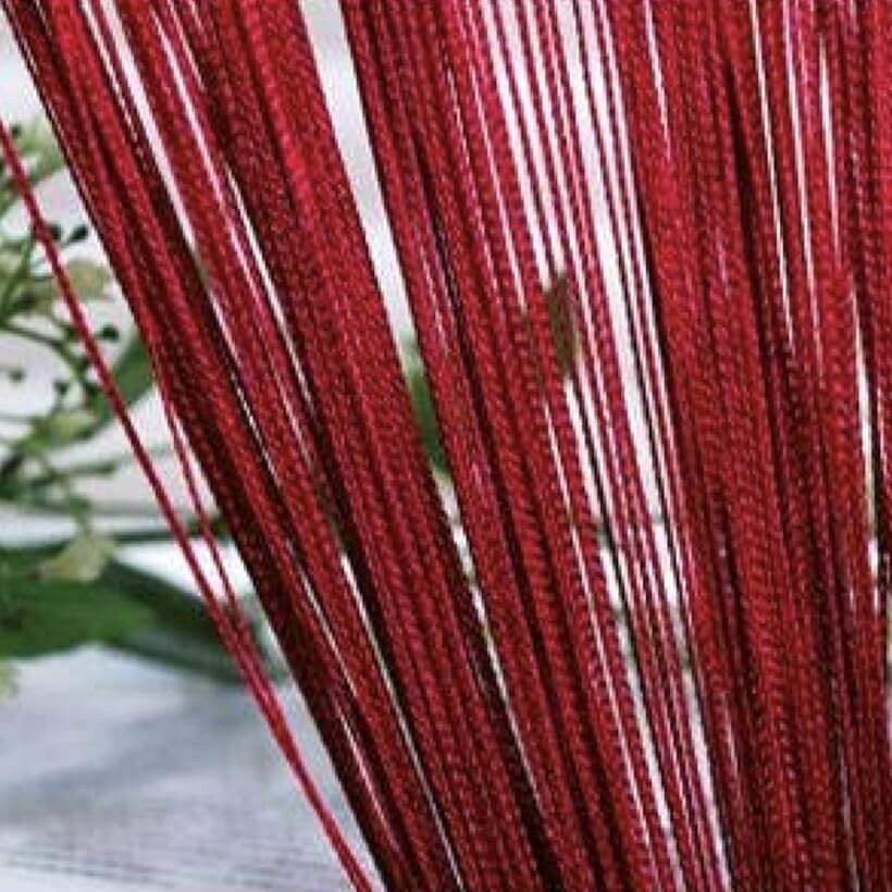 ひも カーテン ストリング ライン のれん 上品 装飾 カット可能 薄い ストレート さらさら 飾り物 すだれ 間仕切り 幅 100 x 高さ 200 cm ディープラズベリー (ディープラズベリー, 幅 100 x 高さ 200 cm)