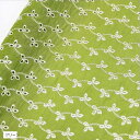 カラー コットン 刺繍 レース 生地 手芸用 布 約1m 幅135cm裁断済み(緑)