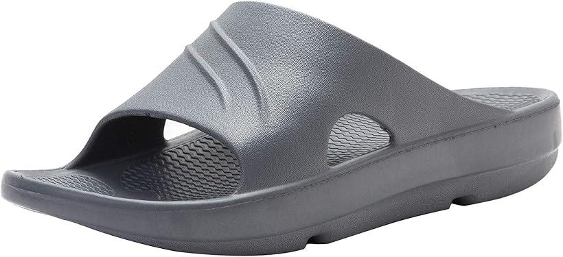 スリッパ サンダル リカバリーサンダル 厚底 男女兼用 (ダークグレー, 23.0～24.5 cm)