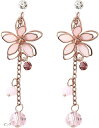 桜ピアス 18k メッキ 花 揺れる 和風 レディース(ピンク)