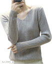 ワンアンブ Vネック ニット セーター トップス カットソー ニットソー tシャツ プルオーバー リブ 197(ライトブラウン, M)