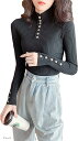 ベイブスター リブ ニット セーター レディース カットソー トップス ロング スリーブ タイト B454ーBK(ブラック, Free Size Slim)