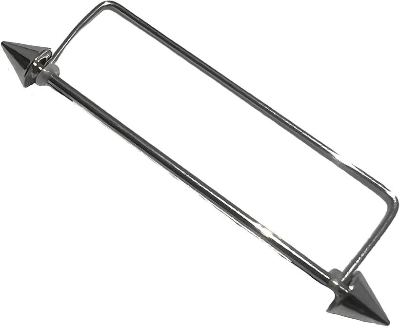 穴いらず インダストリアル スパイク 軟骨ピアス14G 38mm イヤーカフ フェイクピアス ノンホールピアス イヤリング 地雷系 量産型 ハンドメイド (シルバー, 小)