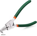 軸用スナップリングプライヤー 90°ベント 163mm Cリングプライヤー C型スナップリング着脱専用 リング外し 工具(グリーン, 7)