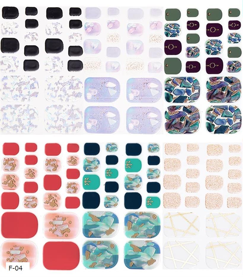 6種類 損傷のない 足の爪 ネイルシール ネイルステッカー ネイルラップ ネイルアクセサリー リアルネイルジェールステッカー 女性 可愛い人気 おしゃれな 上級...