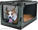 【楽天ランキング1位入賞】折りたたみペットケージ 犬ケージ 犬用クレート 猫用キャリー カート 持ち手付き 犬猫兼用(ダークグリーン, M)