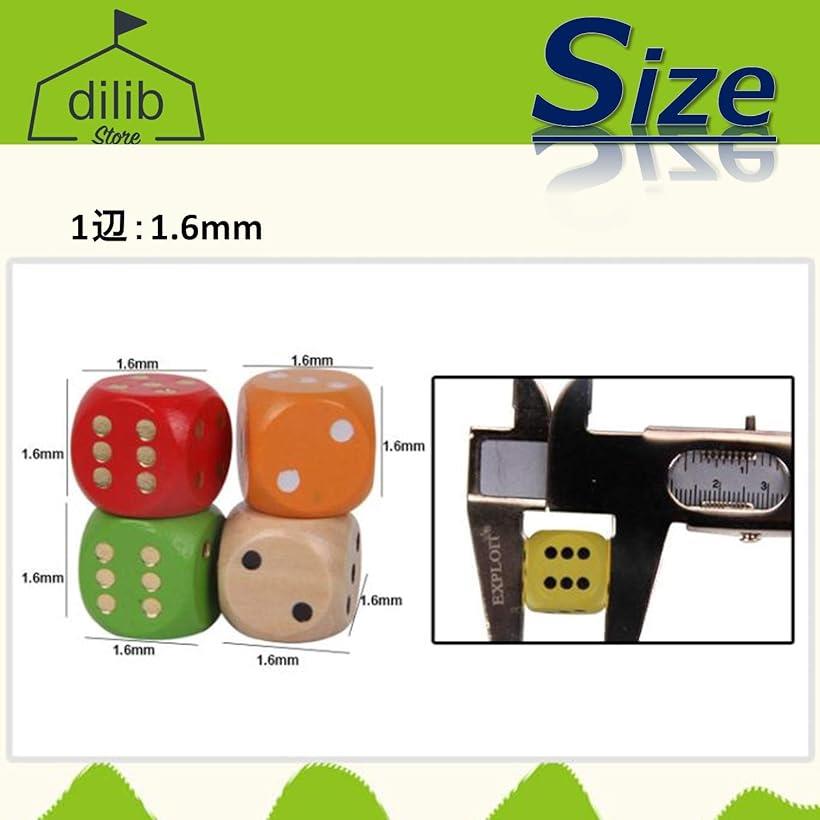 木製サイコロ さいころ ダイス Dice かわいい 癒やし すごろく ゲーム 6面セット 点の目 16mm 30個セット (16mm， 30個セット) 3