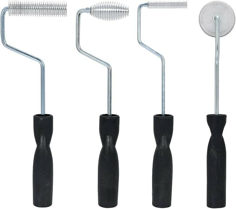 気泡抜きローラー 脱泡ローラー 4点セット パテ frp補修キット frp樹脂 工具 ツールセット 塗装ローラー