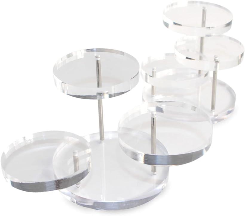 【楽天ランキング1位入賞】アクセサリースタンド ピアススタンド ジュエリースタンド ディスプレイ アクリル製 3段 2個セット クリア (クリア)
