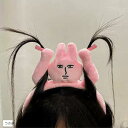 ウサギ カチューシャ ぬいぐるみ レディース 面白い ヘアバンド プレゼント おもしろ 兎 ヘアピン 女の子 前髪クリップ オールバック おしゃれ 軽量(うさぎ)