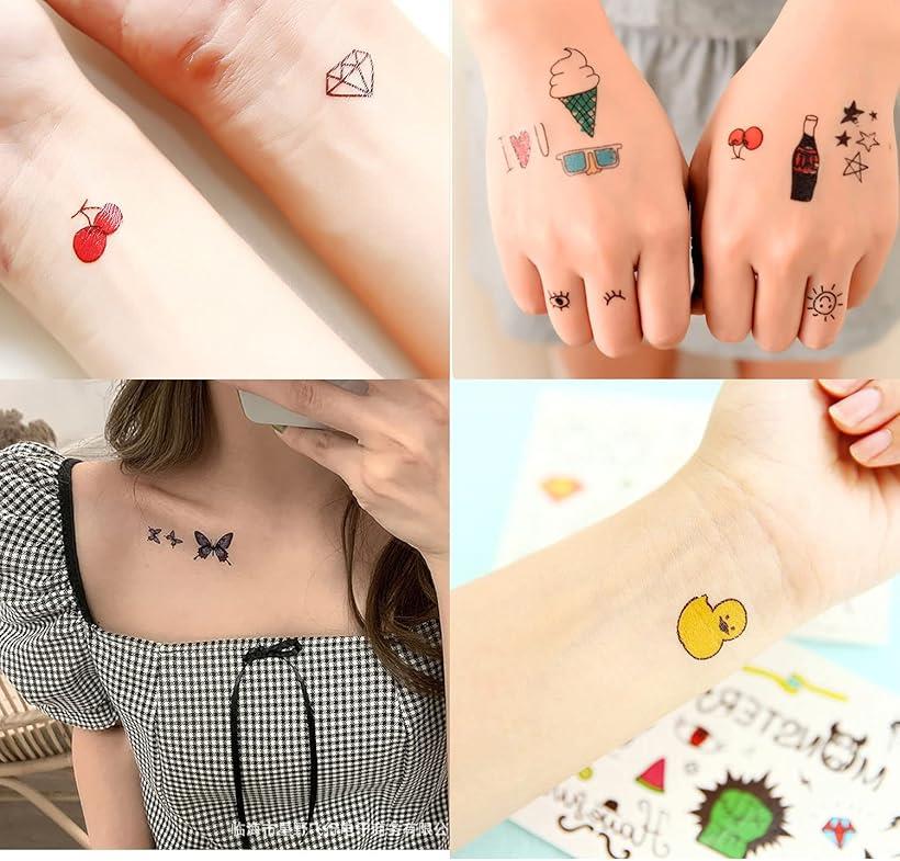 タトゥーシール 総絵柄数 90点 防水 TATTOO 30枚セット Pellfolia 猫 イルカ ハート フラミンゴ リース 天使 燕 ペガサス 017(17)