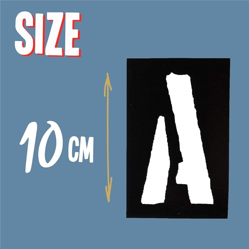 ステンシルシート ア ルファベット U.S.BOSTON 特大サイズ 10cm SSBTbig (黒, ア ルファベット：縦約10cm)
