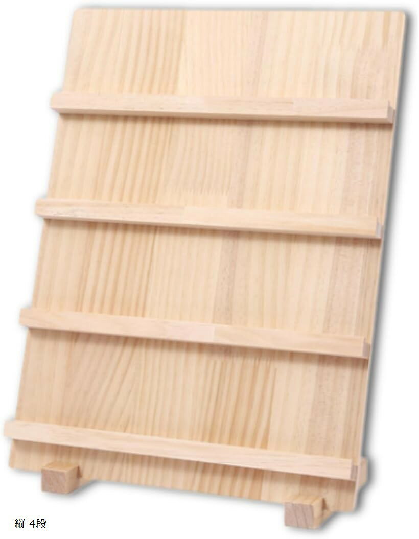 アクセサリースタンド ジュエリースタンド 木製 マルシェ什器 台 陳列棚 展示台 コレクションラック 縦 5段 (ナチュラル, 約30cm x 40cm)