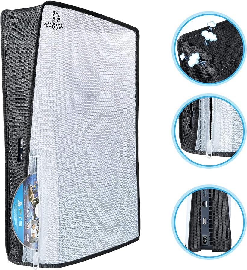PS5 ダストカバー 透明 通気性 防塵 擦傷防止 DualSense5コンソールのデジタルバージョンと通常バージョン( Clear)