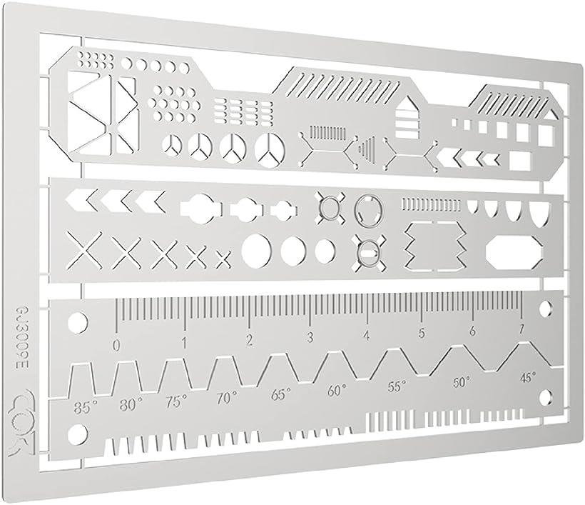 エッチングガイド スジボリガイド 筋彫り テンプレート 定規 ステンレス プラモデル ガンプラ 模型( タイプ3)