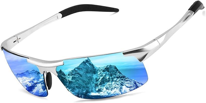 スポーツサングラス 偏光レンズ 運転 自転車 釣り 野球 ランニング (ブルー)