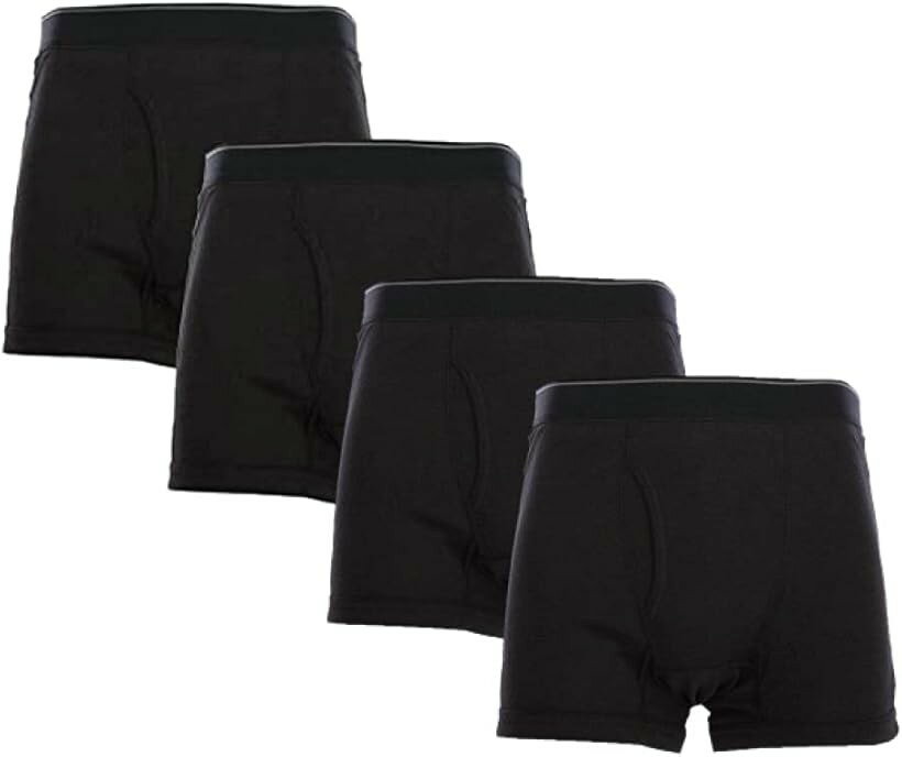Men'S Underwear - ボクサー パンツ 無地 ランダム セット メンズ 下着 インナー 3L (黒4枚セット, 2XL)