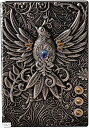 アンティークノート a5 日記帳 魔導書 魔法書 魔導書風ノート 洋書風(シルバー)