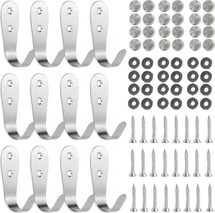 商品コード2b2qd5u93t商品名壁 フック 壁掛けフック 12個 セット ステンレス 耐荷重 25kg ネジ アタッチメント付き U字 金具 吊り下げ 収納 落下防止ブランドEast Leafカラーシルバー「シンプルで使いやすい」シンプルでインテリアに馴染やすいデザインです。丸みを帯びた設計で安全性にも配慮したデザイン、厚みも3ミリあり2つの穴でしっかり固定できます。「ステンレス製」ステンレス製なので錆びにくく水回りでも安心してお使いいただけます。取付用のネジもセットなので届いたらすぐに取り付け可能。嬉しいビス隠し付き。「いろいろな場所で」たっぷり12個セットなのでクローゼットやキッチン、バスルームや玄関などいろいろな場所に取付が可能。板に取り付けて自作のウォールハンガーを作ったり釣り竿置きなどDIYなどにも大活躍です。「仕様」サイズ：W26xD35xH66mm 耐荷重：25kg 素材：ステンレス セット内容:フックx12 ねじx24 ワッシャーx24 ねじキャップx24「East Leafオリジナル」East Leafオリジナル梱包にてお届けいたします。※ 他ネットショップでも併売しているため、ご注文後に在庫切れとなる場合があります。予めご了承ください。※ 品薄または希少等の理由により、参考価格よりも高い価格で販売されている場合があります。ご注文の際には必ず販売価格をご確認ください。※ 沖縄県、離島または一部地域の場合、別途送料の負担をお願いする場合があります。予めご了承ください。※ お使いのモニタにより写真の色が実際の商品の色と異なる場合や、イメージに差異が生じることがあります。予めご了承ください。※ 商品の詳細（カラー・数量・サイズ 等）については、ページ内の商品説明をご確認のうえ、ご注文ください。※ モバイル版・スマホ版ページでは、お使いの端末によっては一部の情報が表示されないことがあります。すべての記載情報をご確認するには、PC版ページをご覧ください。